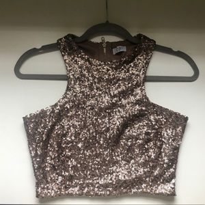 TOBI gold sequin tank